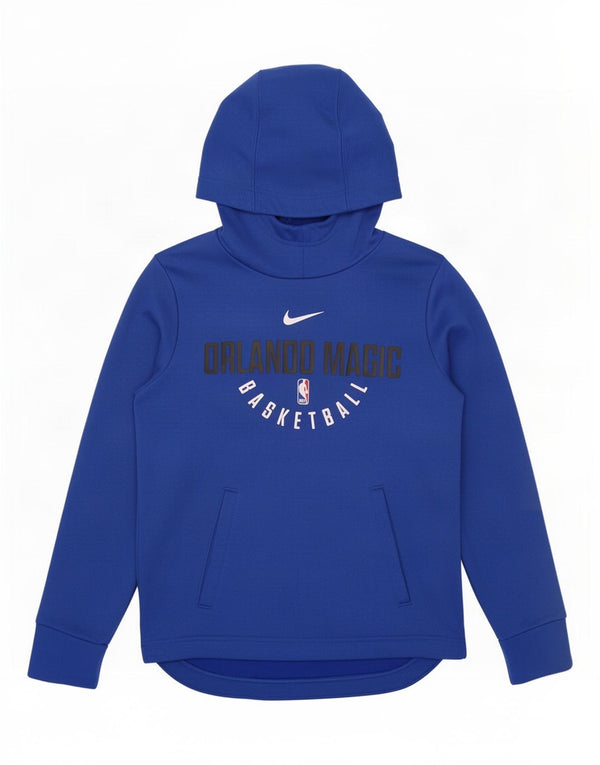 Chłopięca bluza z kapturem Nike Dri Fit z grafiką, 10-11 lat, średni niebieski poliester