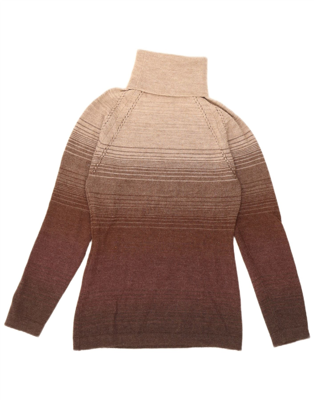 Damski sweter z wywijanym dekoltem Sportmax UK 12 w średnie brązowe paski