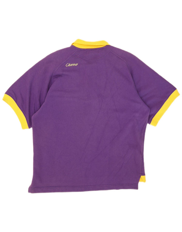 Męska koszulka polo do rugby Charro z grafiką XL, fioletowa, bawełniana w bloki kolorów