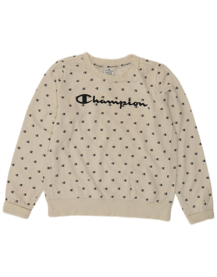 Damska bluza Champion Graphic Jumper UK 14 Średnia biel