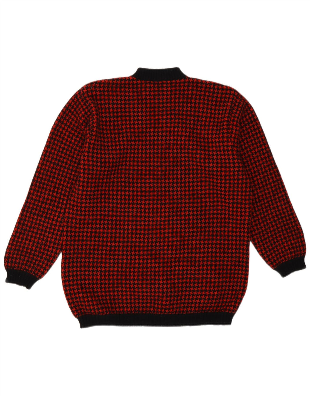 Damski sweter z golfem Benetton UK 14, średni czerwony retro