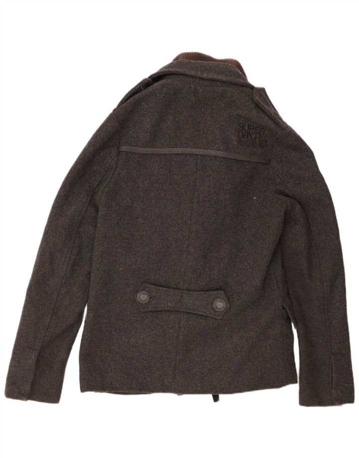 Płaszcz męski Superdry Pea Coat UK 38 Średnioszary wełniany
