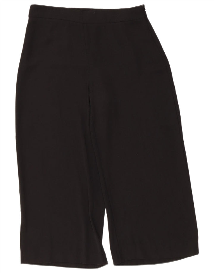 Damskie spodnie Capri z wysokim stanem i szerokimi nogawkami Zara, średnie W30 L22, czarne