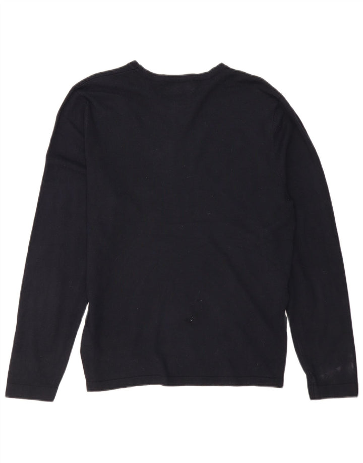 Męski sweter z dekoltem w łódkę Zara, średni granatowy, wiskoza
