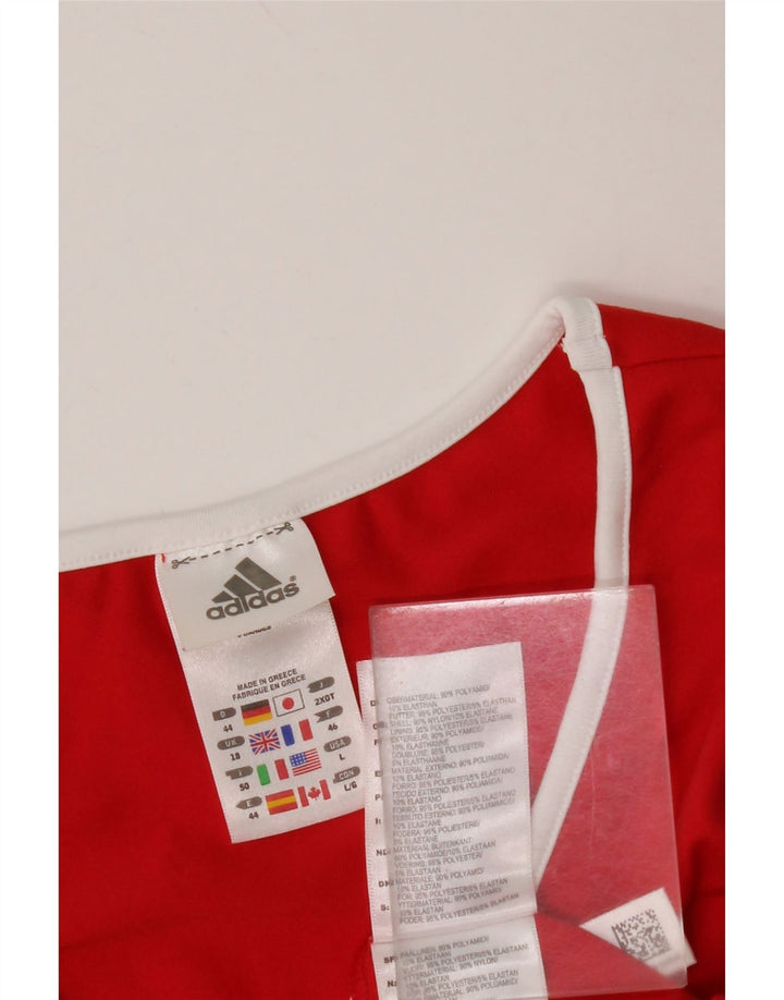 Damski top ADIDAS z kamizelką UK 18 XL, czerwony nylon