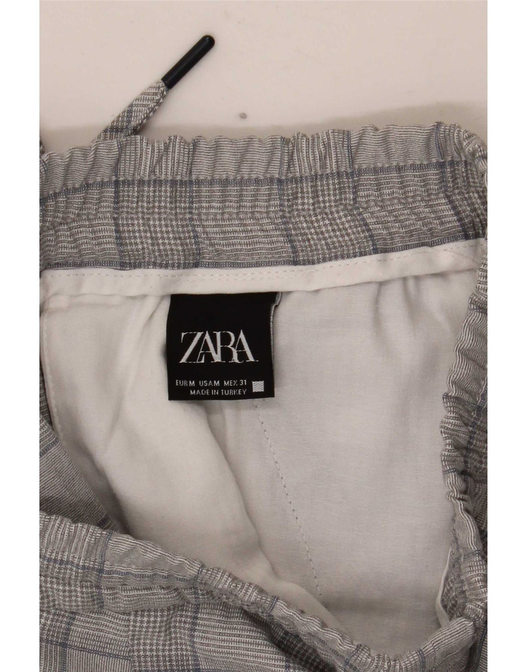 Męskie spodnie typu slim chino Zara, średnie W31 L28, szare w pepitkę