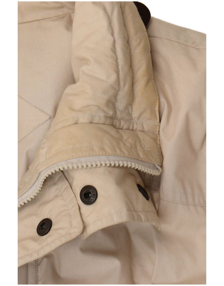 Vintage męski płaszcz ocieplany UK 42 XL, beżowy