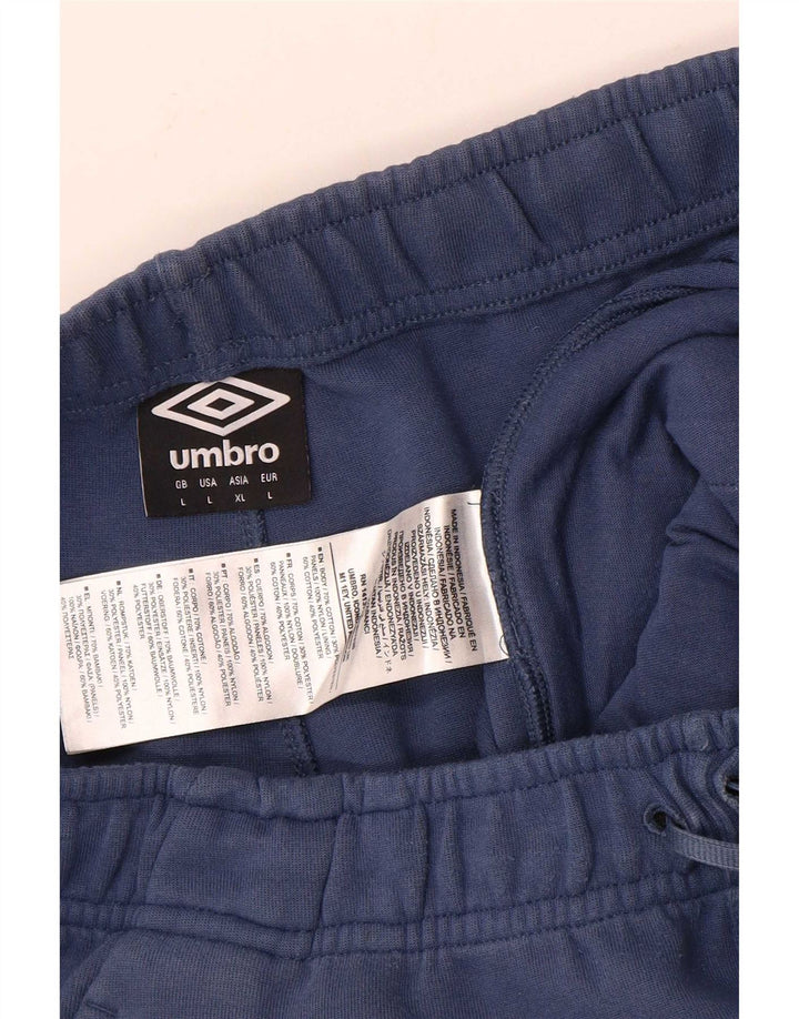 Męskie spodnie dresowe Umbro Cargo, duże, niebieskie, bawełniane