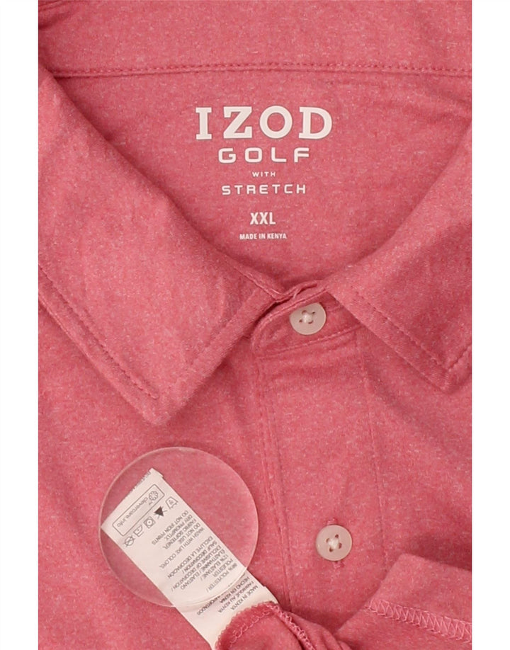 IZOD Mens Golf Polo Shirt 2XL Pink Polyester Vintage Izod and Second-Hand Izod from Messina Hembry 