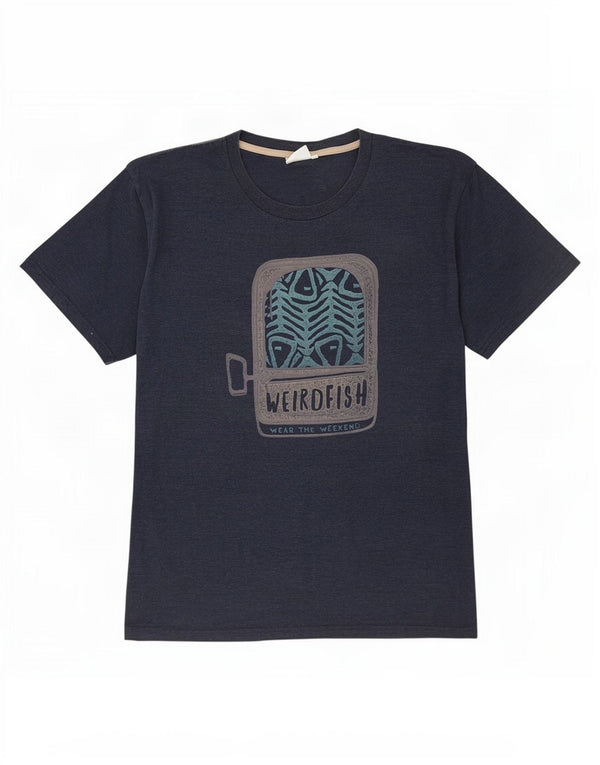 Męska koszulka z grafiką Weird Fish, 3XL, granatowa, bawełniana