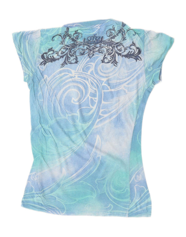 T-shirt damski HARD ROCK CAFE Couture Graphic Top UK 8 Small Blue Tie Dye