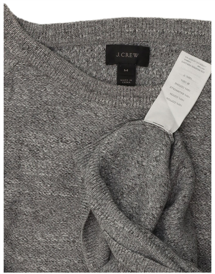 Męski sweter J. Crew z okrągłym dekoltem, średnioszary, bawełniany w plamki
