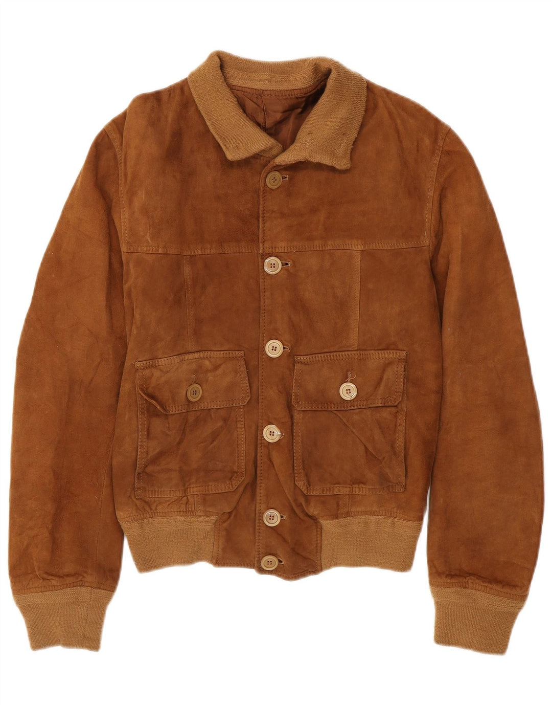 Zamszowa kurtka męska VINTAGE UK 36 Small Brown