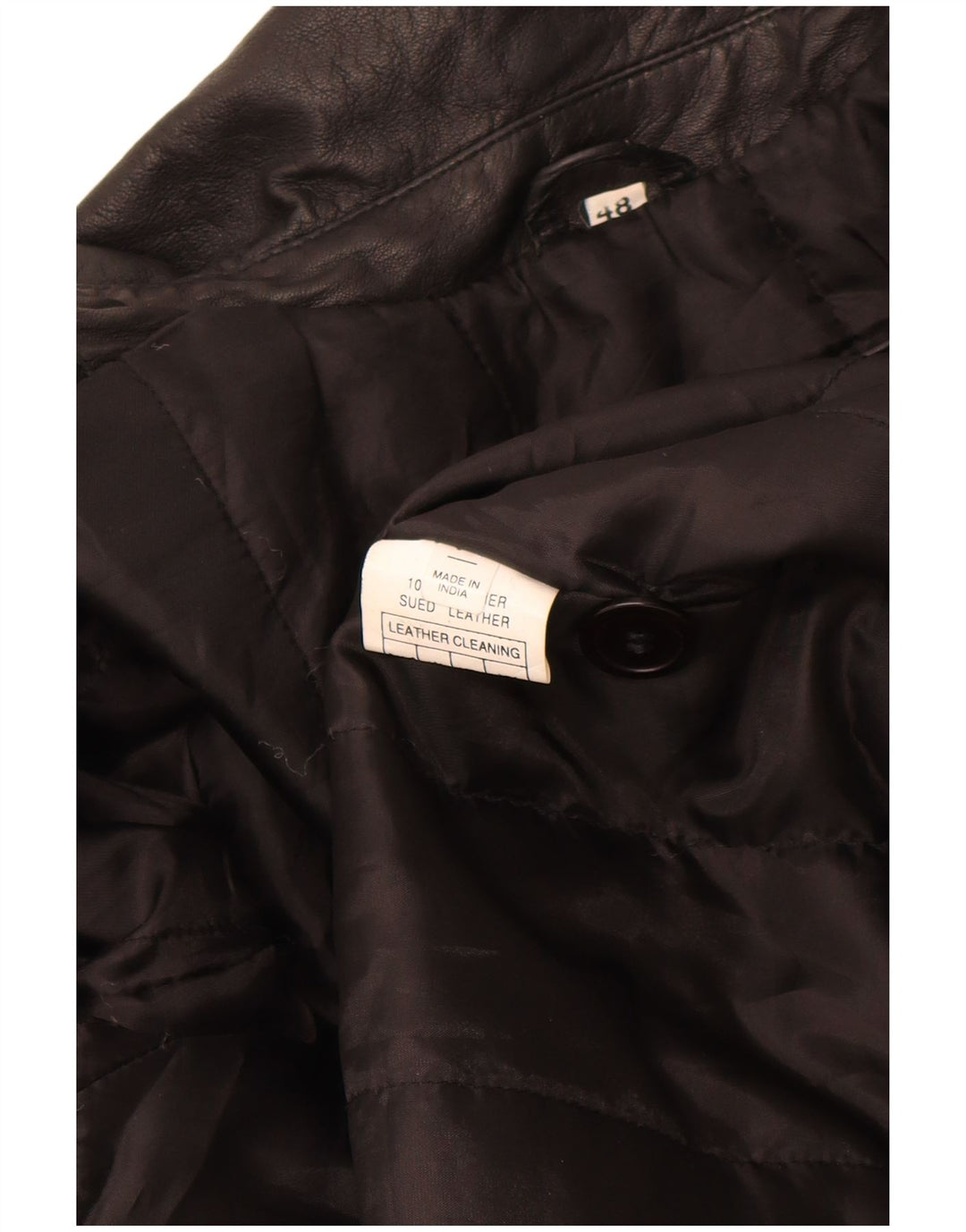 VINTAGE Mens Leather Jacket IT 48 Medium Black Leather