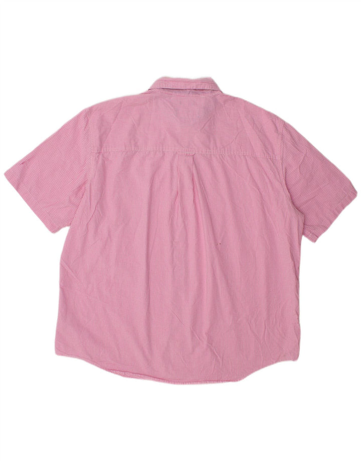 Męska koszula z krótkim rękawem Chaps 2XL, różowa bawełniana kratka