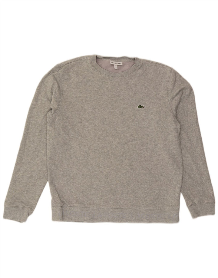 Męska bluza Lacoste, rozmiar 5, duża, szara, nakrapiana bawełna