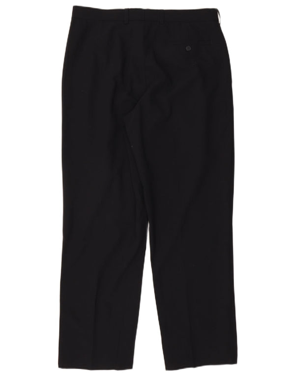 Marks & Spencer Męskie spodnie garniturowe W34 L29 Granatowy poliester