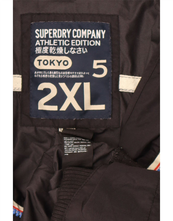 Męska kurtka bomber z kapturem Superdry UK 46 2XL Czarny nylon