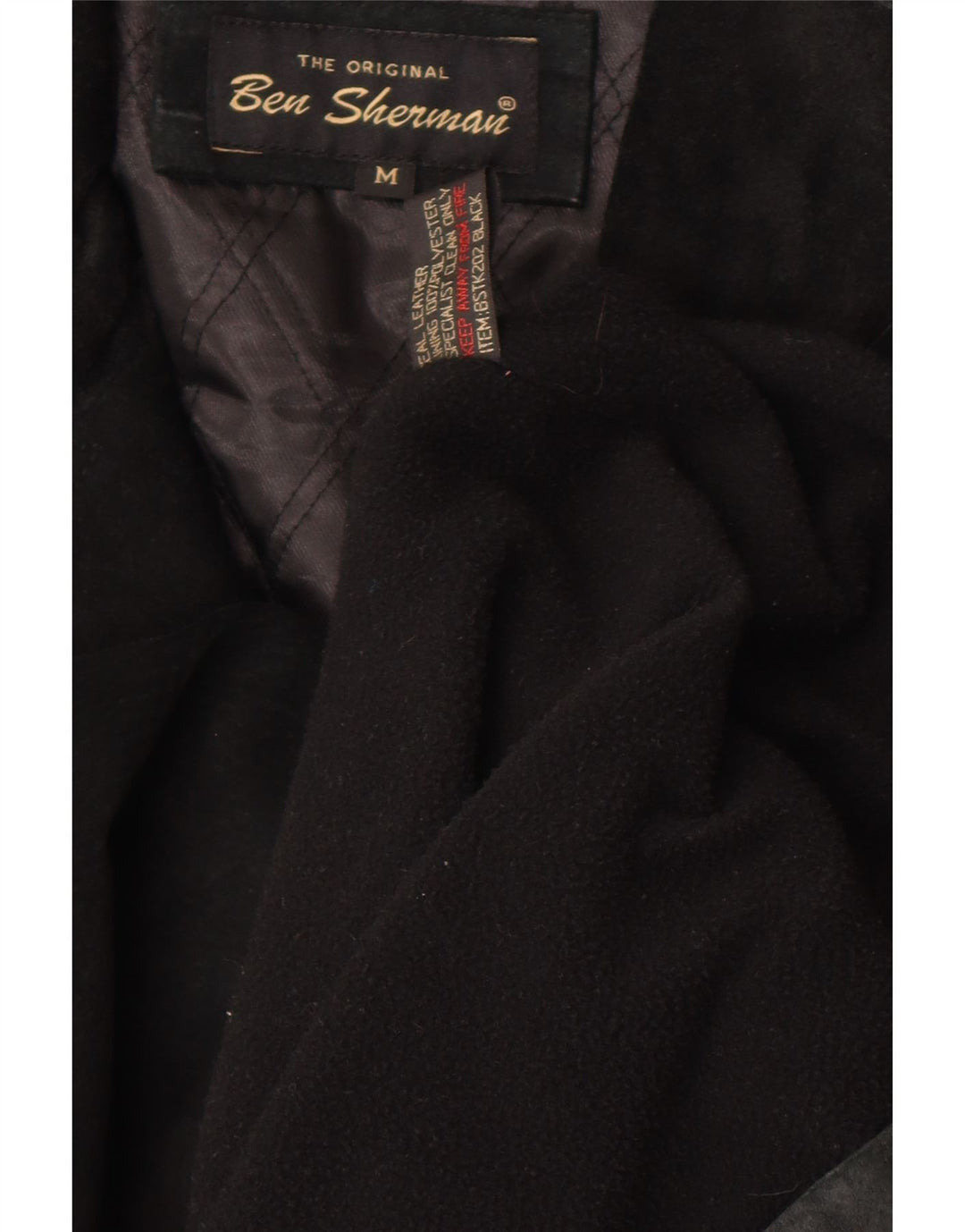 Zamszowy płaszcz wiatrówka męska Ben Sherman UK 38, średnia czarna skóra