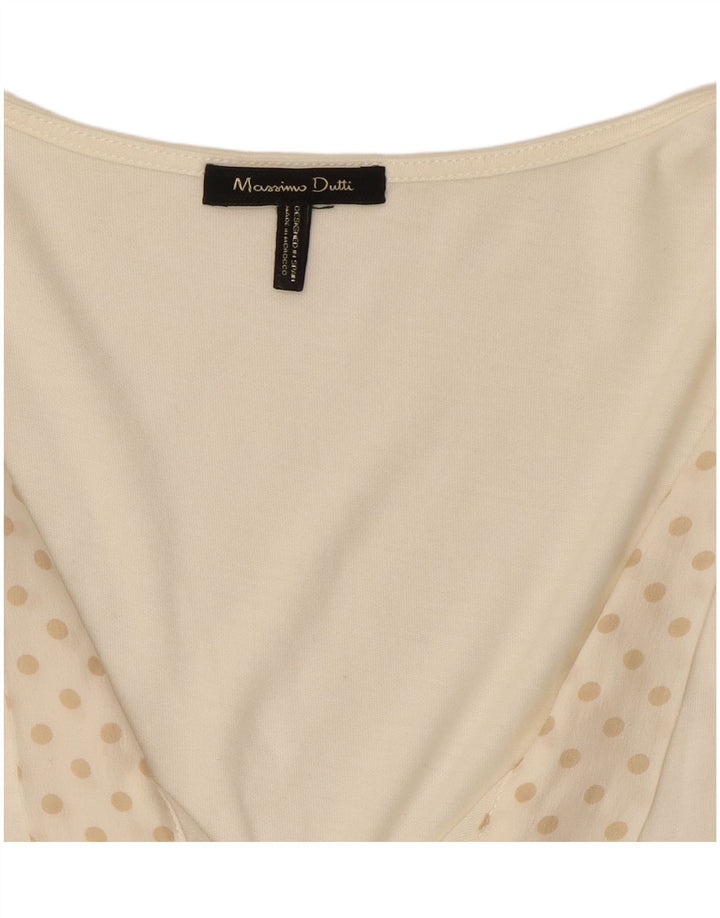 Damska bluzka bez rękawów Massimo Dutti UK 12, średnia, biała w kropki