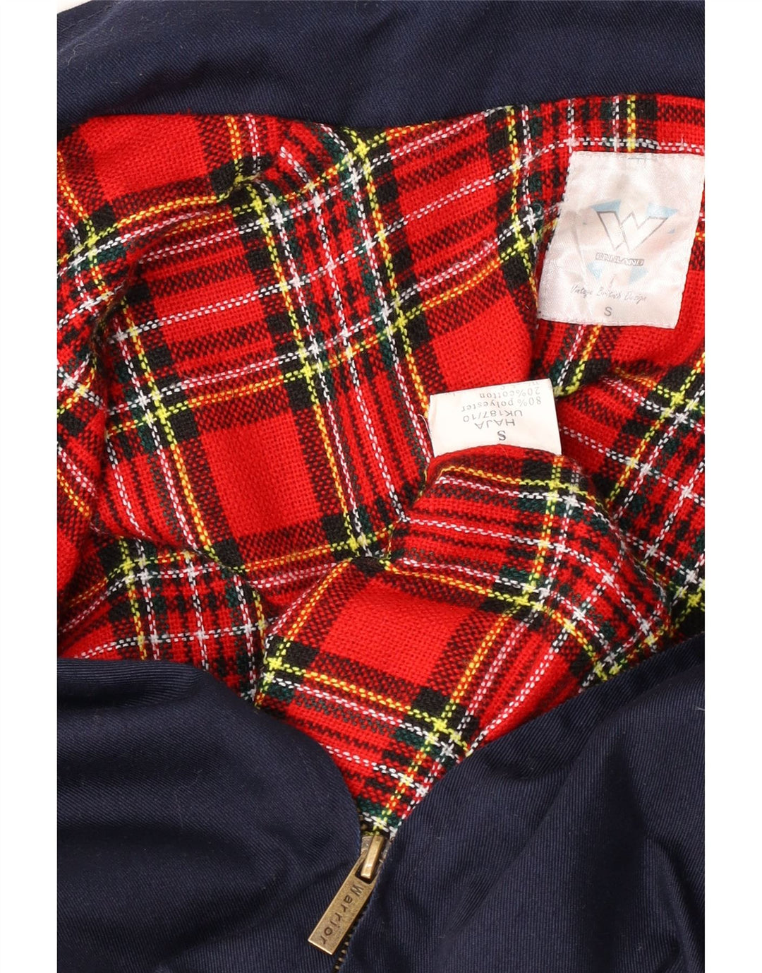 Męska kurtka bomberka w stylu vintage UK 36, mała, granatowa, z poliestru