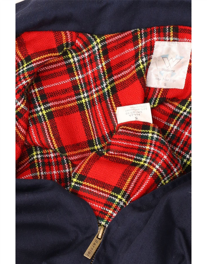 Męska kurtka bomberka w stylu vintage UK 36, mała, granatowa, z poliestru