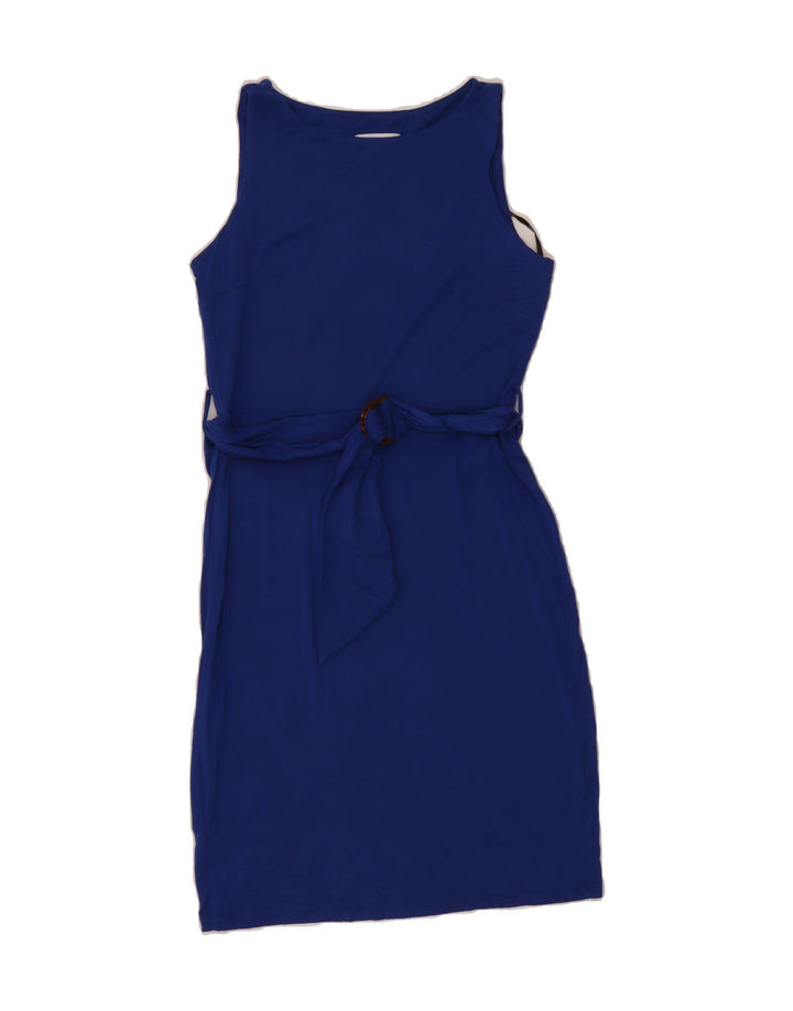 CALVIN KLEIN Womens Sleeveless Sheath Dress US 4 Small Blue Rayon Vintage Calvin Klein and Second-Hand Calvin Klein from Messina Hembry 