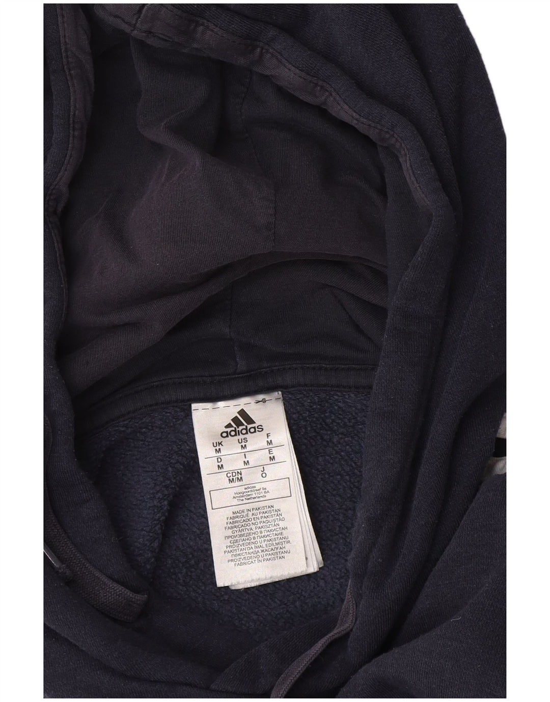 Męska bluza z kapturem Adidas, średnia, granatowa, bawełniana