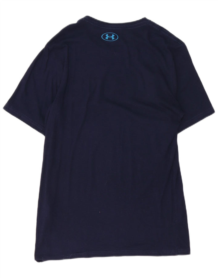 Męski T-shirt z grafiką UNDER ARMOUR, mały, granatowy, bawełniany