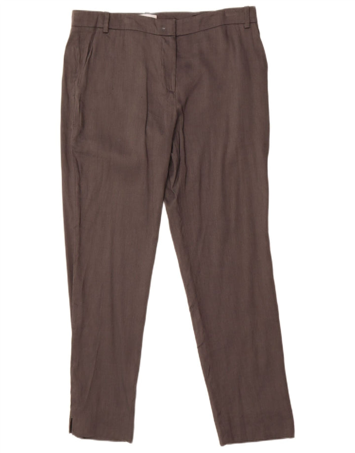 Damskie spodnie chino Jigsaw UK 12 Medium W32 L28 Szare lniane