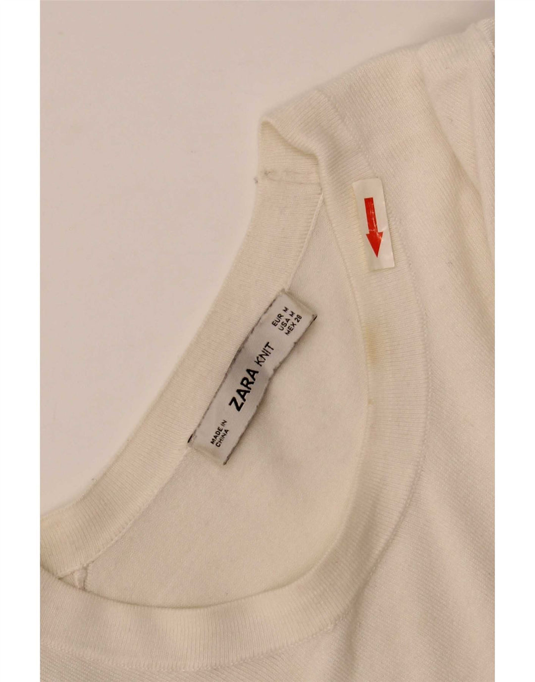 Damski sweter Zara z dekoltem w łódkę UK 12 Średni biały wiskoza