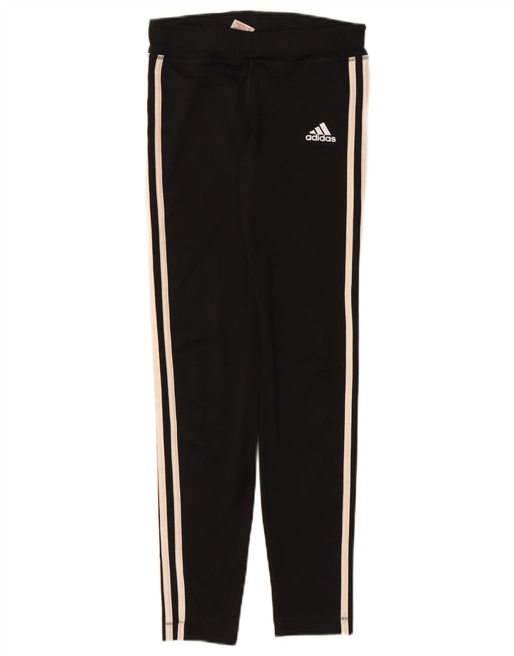 Legginsy ADIDAS Climalite dziewczęce, duże, 13-14 lat, czarne, poliestrowe