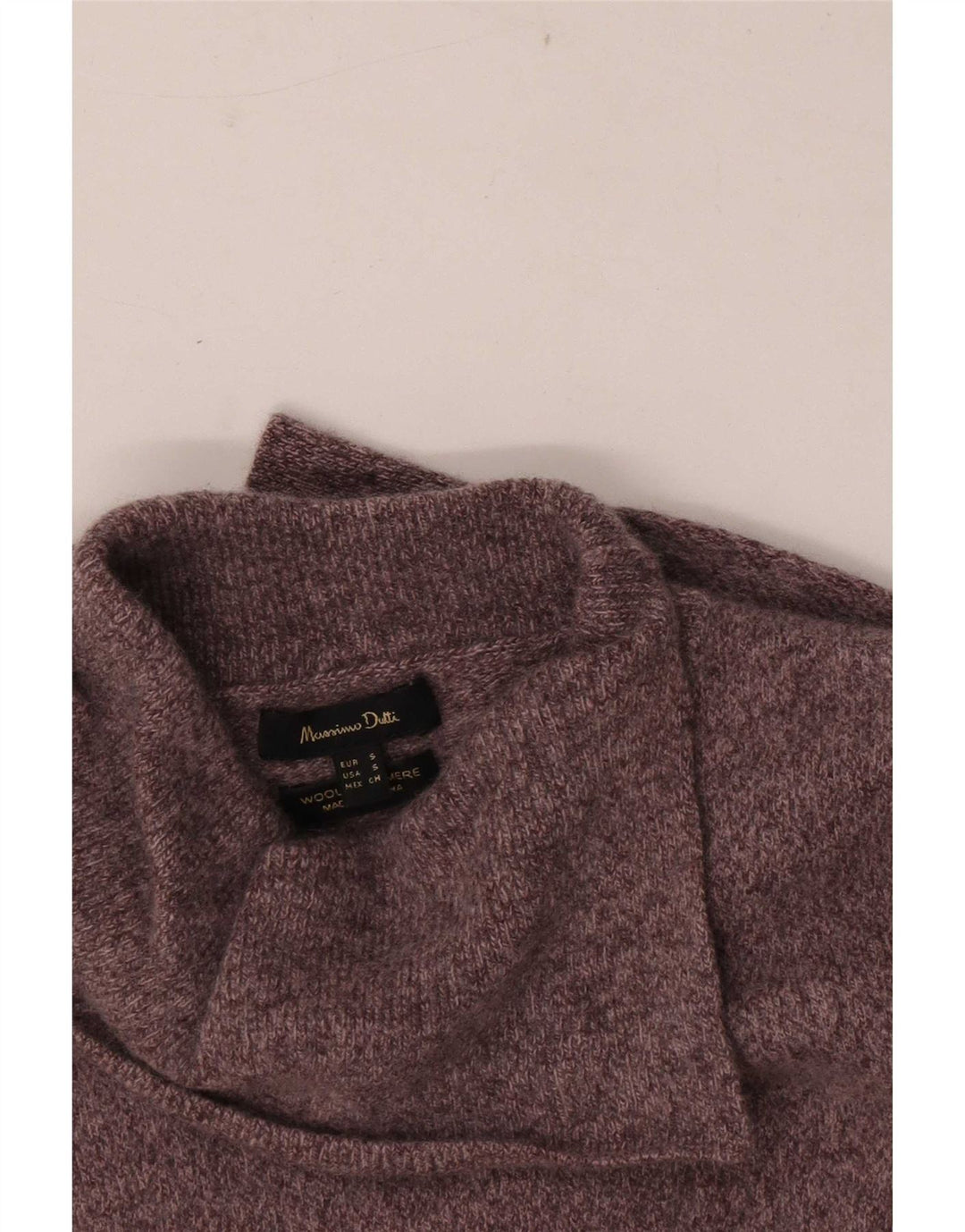 Sweter damski Massimo Dutti z wywijanym dekoltem UK 10, mały, brązowy, nakrapiany