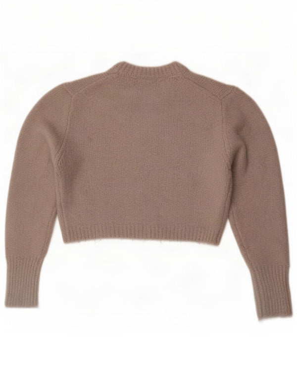 Sweter damski Zara z okrągłym dekoltem UK 10, mały, szary, akrylowy