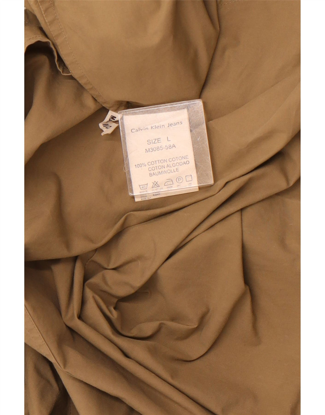 CALVIN KLEIN JEANS Koszula męska, duża, bawełniana w kolorze khaki