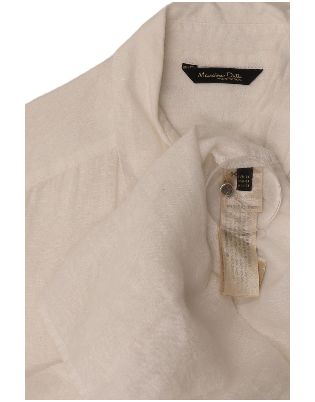 Damska koszula oversize Massimo Dutti EU 36 XS, biała, lniana