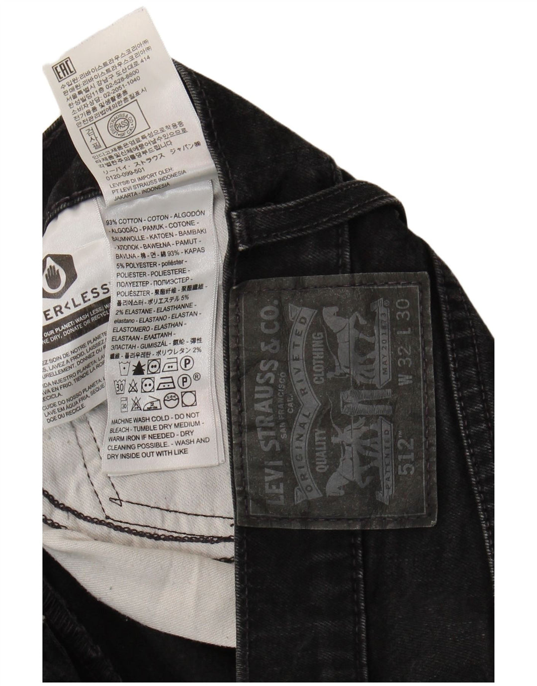 Męskie jeansy Levi's 512 Slim Fit W32 L30 Szara bawełna