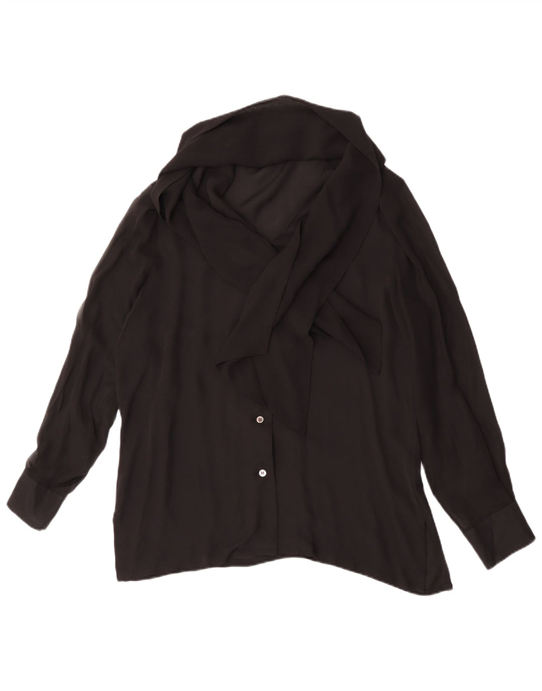 Damska bluzka koszulowa Blunauta wiązana z przodu IT 44 Średni czarny jedwab