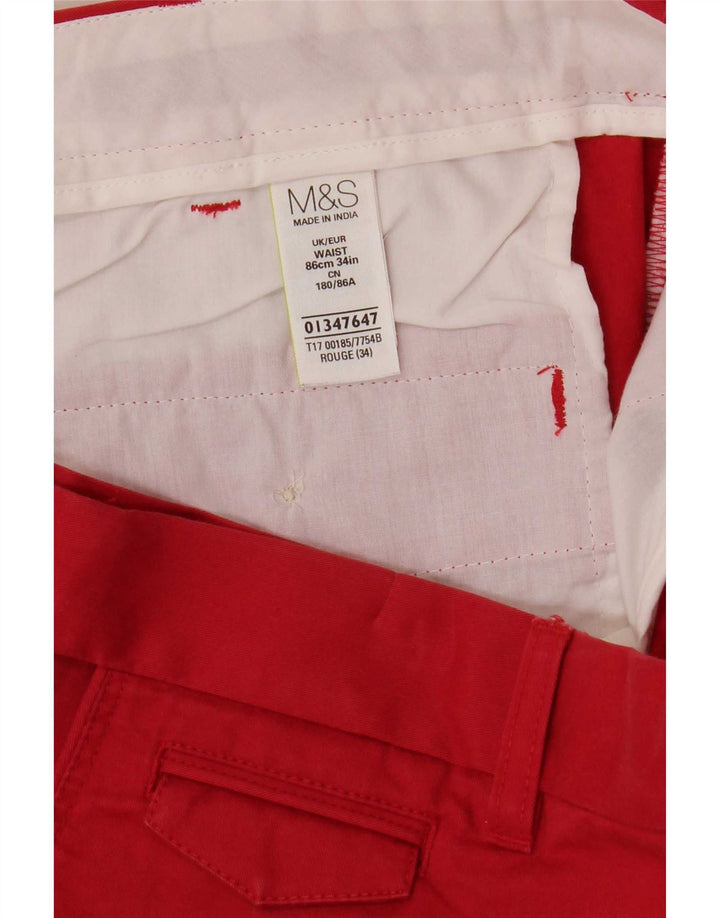 Męskie spodenki Chino Marks & Spencer W34, duże, czerwone, bawełniane