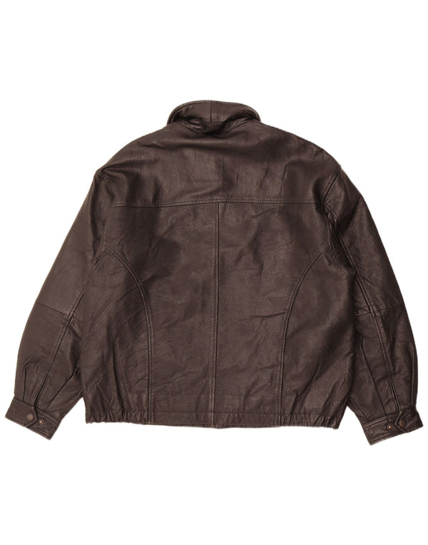 Vintage męska skórzana kurtka UK 40 duża czarna skóra