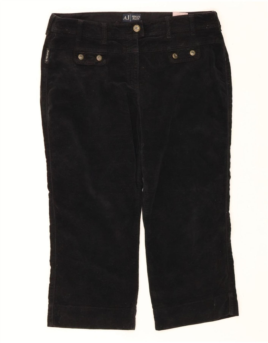 ARMANI Womens Straight Capri Trousers W32 L20 Black Cotton Vintage Armani and Second-Hand Armani from Messina Hembry 