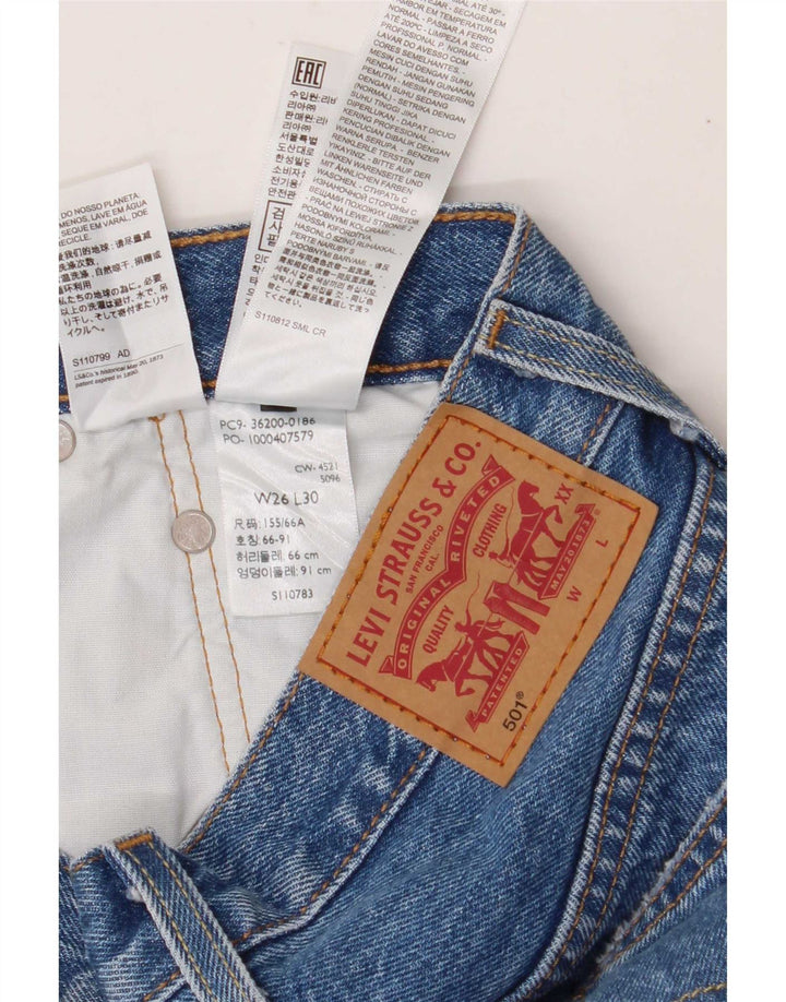 Damskie jeansy Levi's 501 Straight W26 L30 Niebieskie bawełniane
