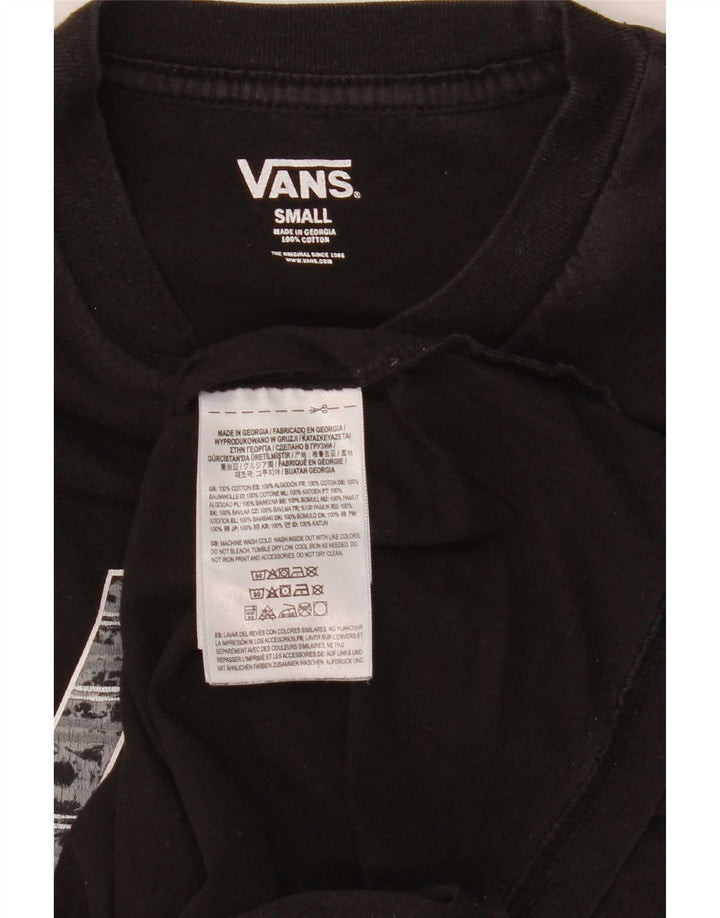 Męski top z grafiką Vans z długim rękawem, mały, czarny, bawełniany
