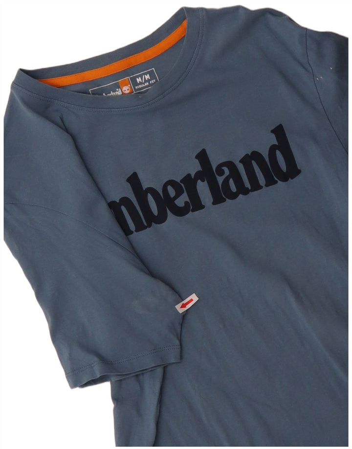 Męska koszulka TIMBERLAND z grafiką o regularnym kroju, średnia niebieska bawełna