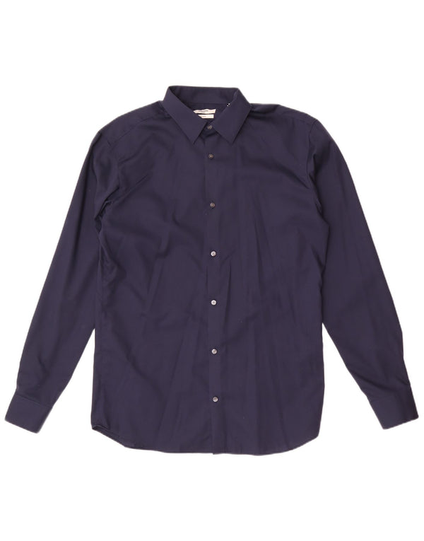 Koszula męska Jack & Jones o regularnym kroju, średnia, granatowa, bawełniana