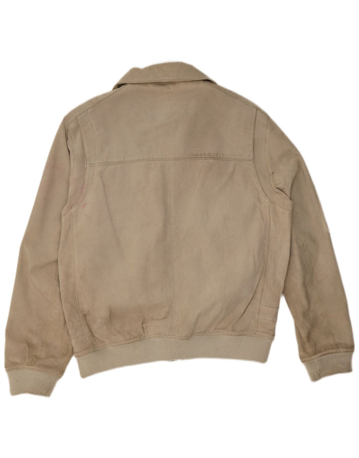 Męska zamszowa kurtka bomber Heine UK 44 2XL Beżowa skóra