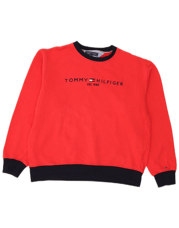 Damska bluza z grafiką Tommy Hilfiger UK 18 XL, czerwona bawełna