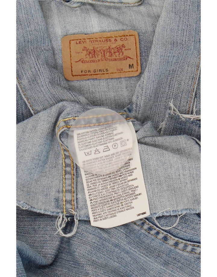 Kurtka dziewczęca Levi's Crop Denim 10-11 lat, średnia niebieska, bawełniana