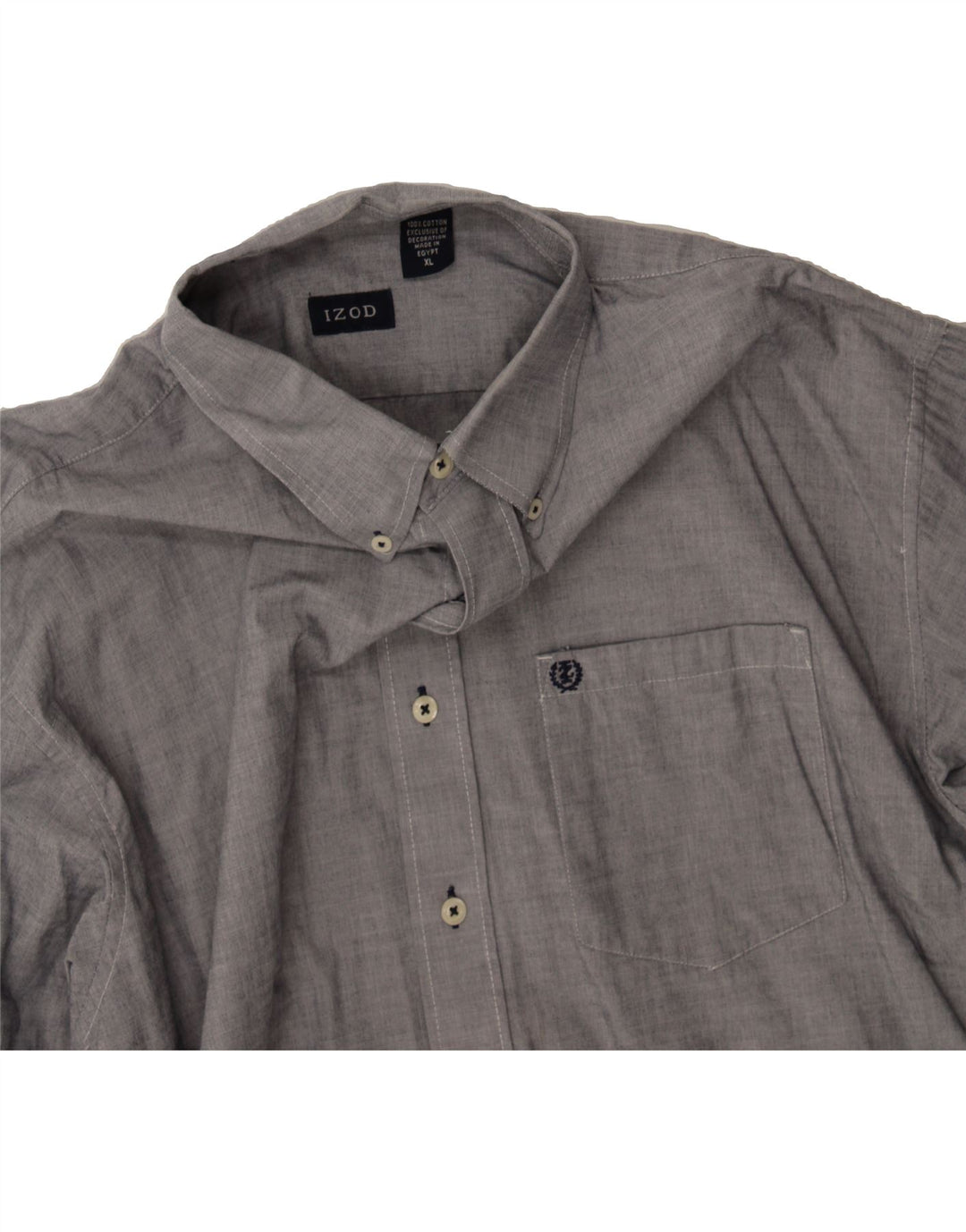 IZOD Mens Shirt XL Grey Cotton Vintage Izod and Second-Hand Izod from Messina Hembry 