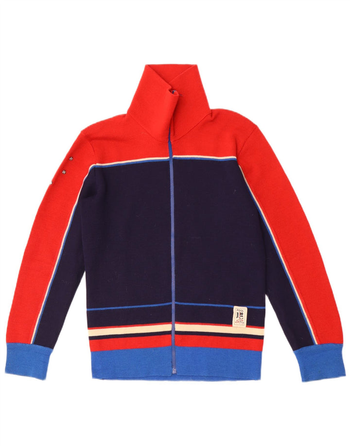 Sweter damski Silvy IT 46, duży, granatowy, z blokami kolorów